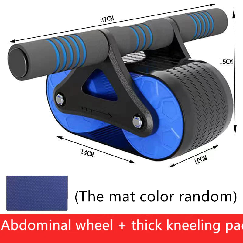 Double Wheel Ab Roller with Auto Rebound for Home Gym