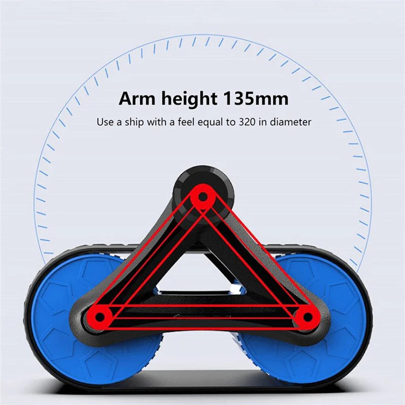 Double Wheel Ab Roller with Auto Rebound for Home Gym