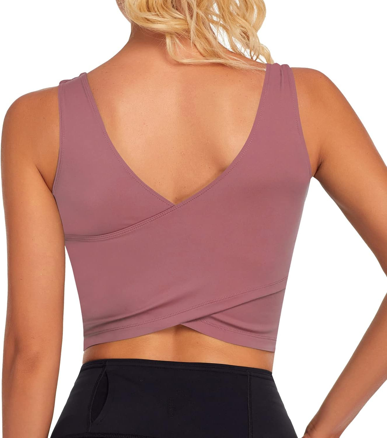 Women’s Workout Crop Tops – Athletic Tank with Built-In Bra