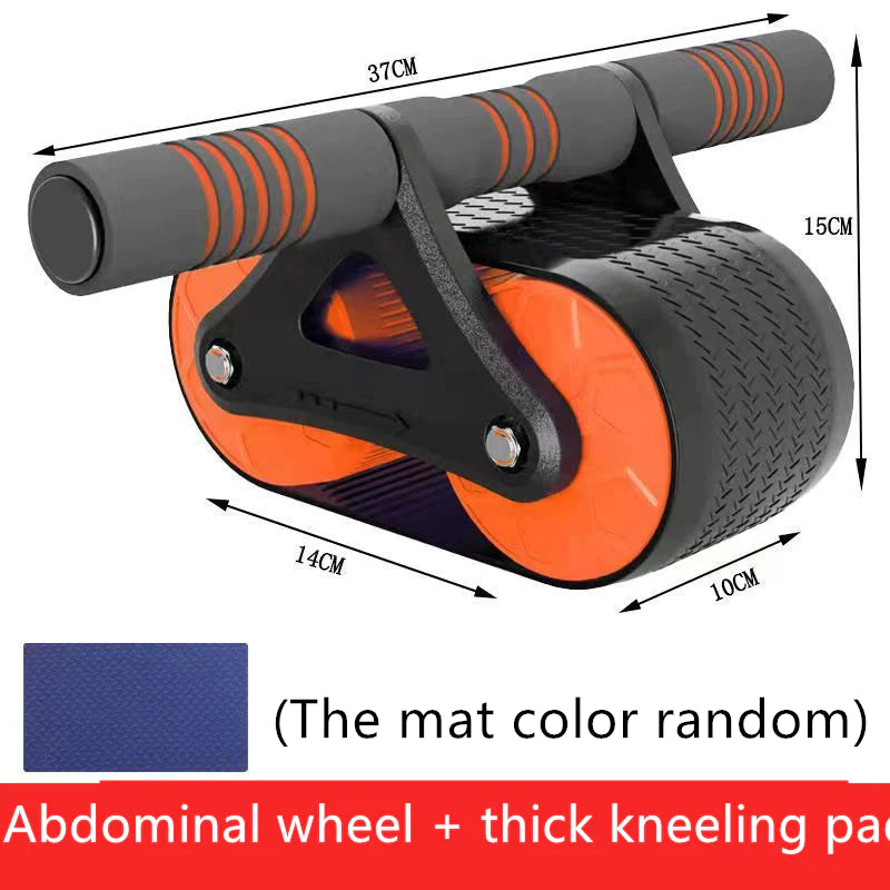 Double Wheel Ab Roller with Auto Rebound for Home Gym