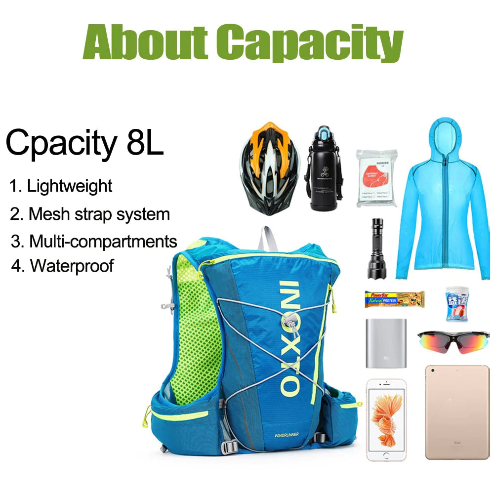 8L Hydration Vest Backpack for Running, Hiking & Marathon with Water Bag Option