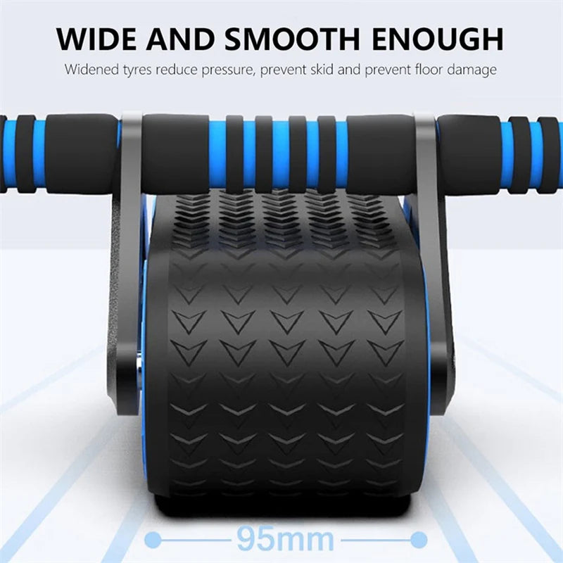 Double Wheel Ab Roller with Auto Rebound for Home Gym